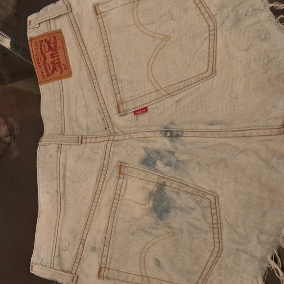 Levis 501 Women's Acid Wash Button Fly Cutt Off Short Size W28 - Picture 5 of 12